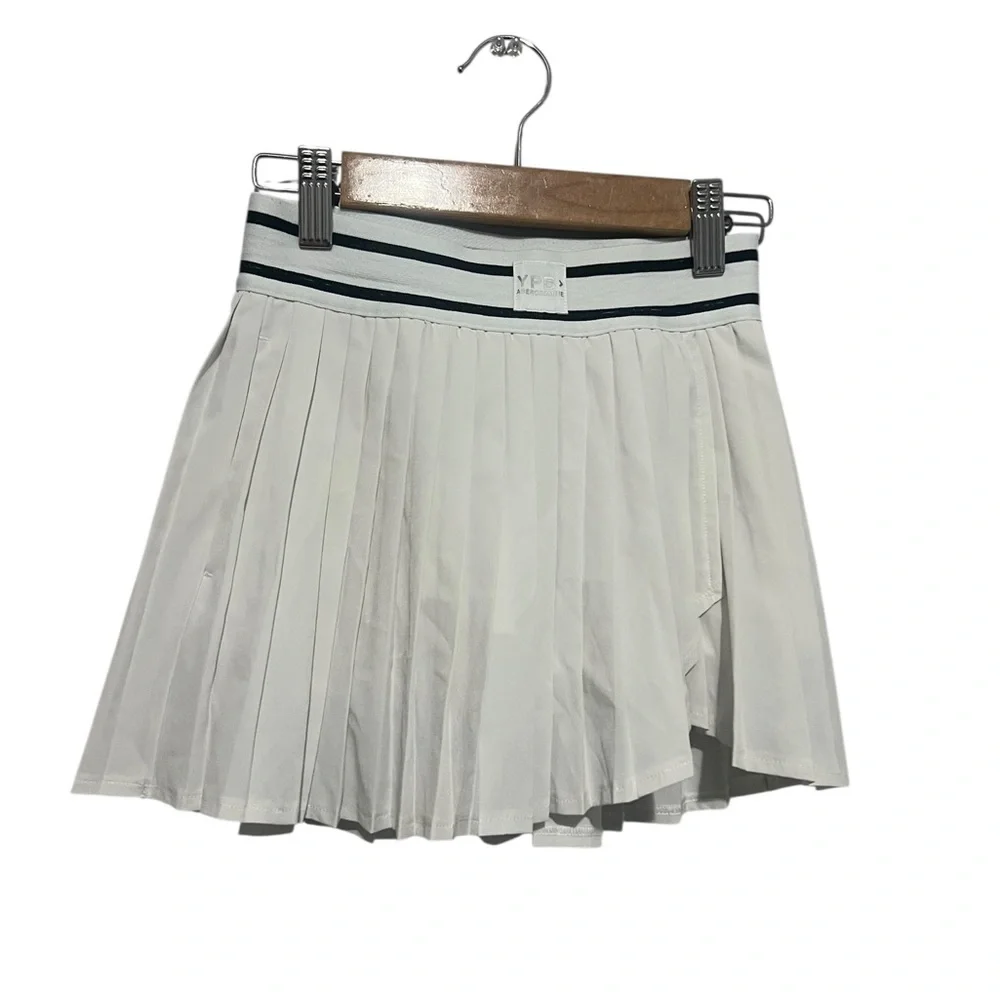 Abercrombie & Fitch Kids White Pleated Skort YPB Girls Size 7/8 Pockets